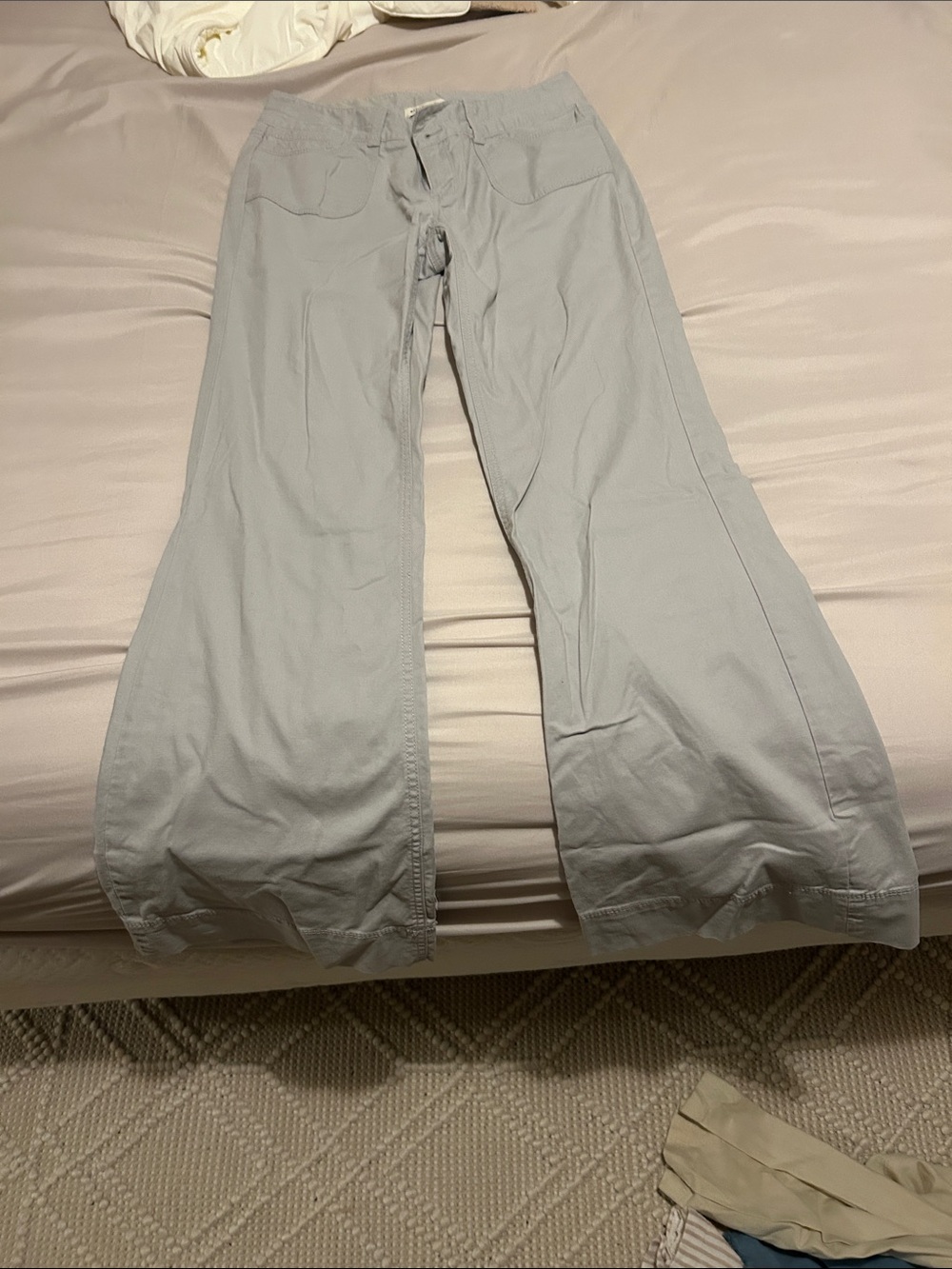 Banana Republic Light Gray Casual Wide-Leg Pants